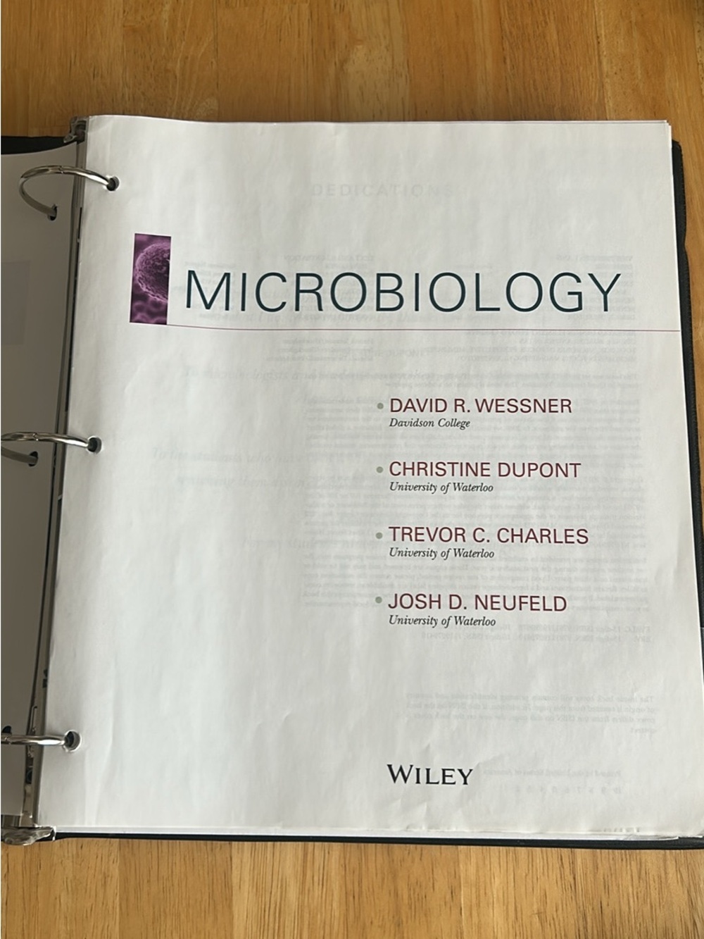 Microbiology Textbook Pages - White with Purple Accent